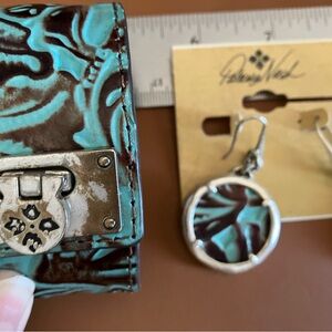 Patricia Nash Cassini Turquoise Matching Cuff and Earrings